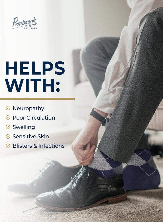Pembrook Diabetic Dress Socks for Men - 4 Pairs Odor Free Stylish Diabetic Socks for Men Work | Mens Diabetic Socks Casual - Image 4